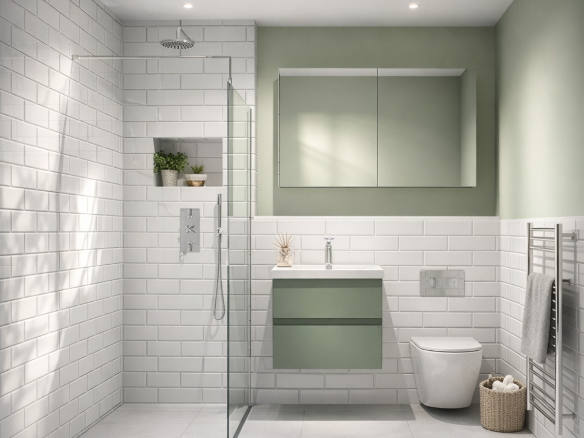 The Soft Sage Bathroom