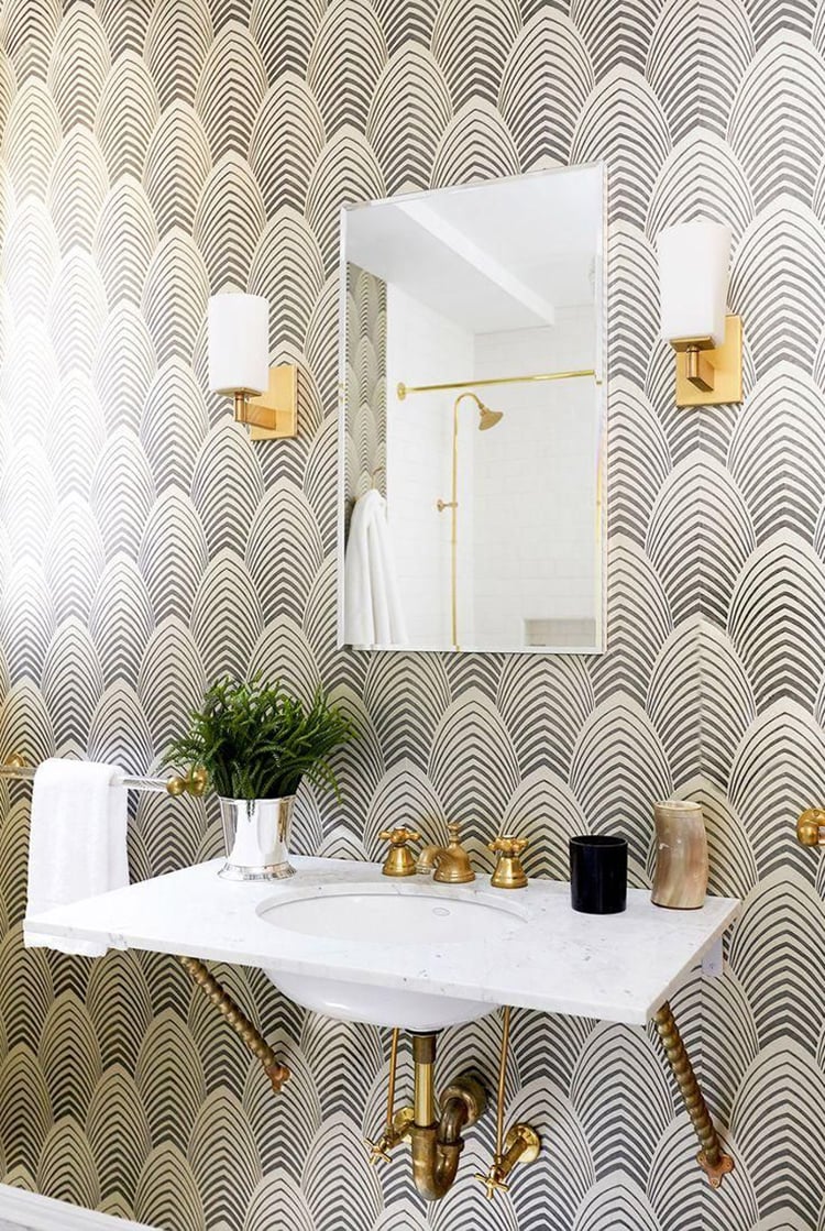 01-Black and White and Gold Bathrooms