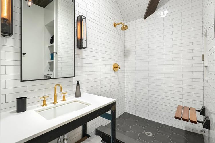 black and white and gold bathrooms