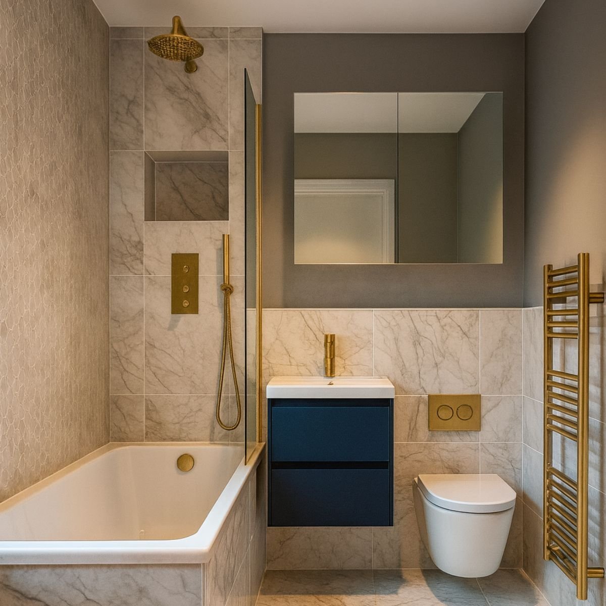 Marble and brushed brass