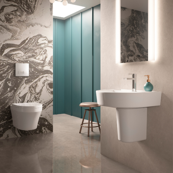 Round Semi Pedestal Basin
