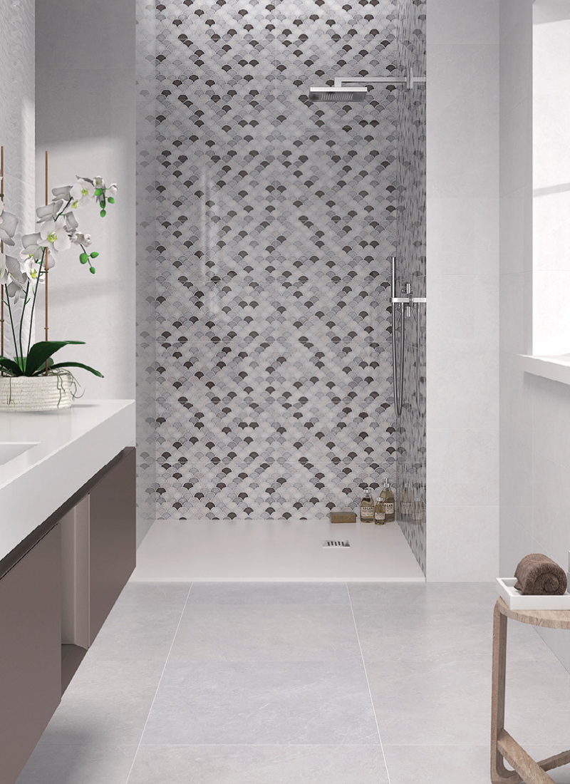 Floor Tiles<small>60x60 - Venice Perla Mate</small>Featured Tiles<small>30x60 - Venice Decor Burano</small>