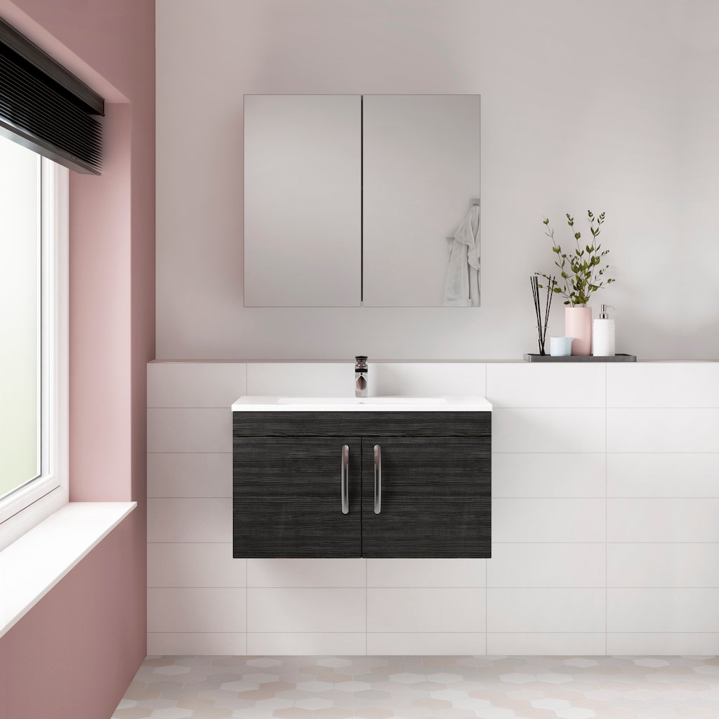 Hacienda Black 800mm 2 Cabinet