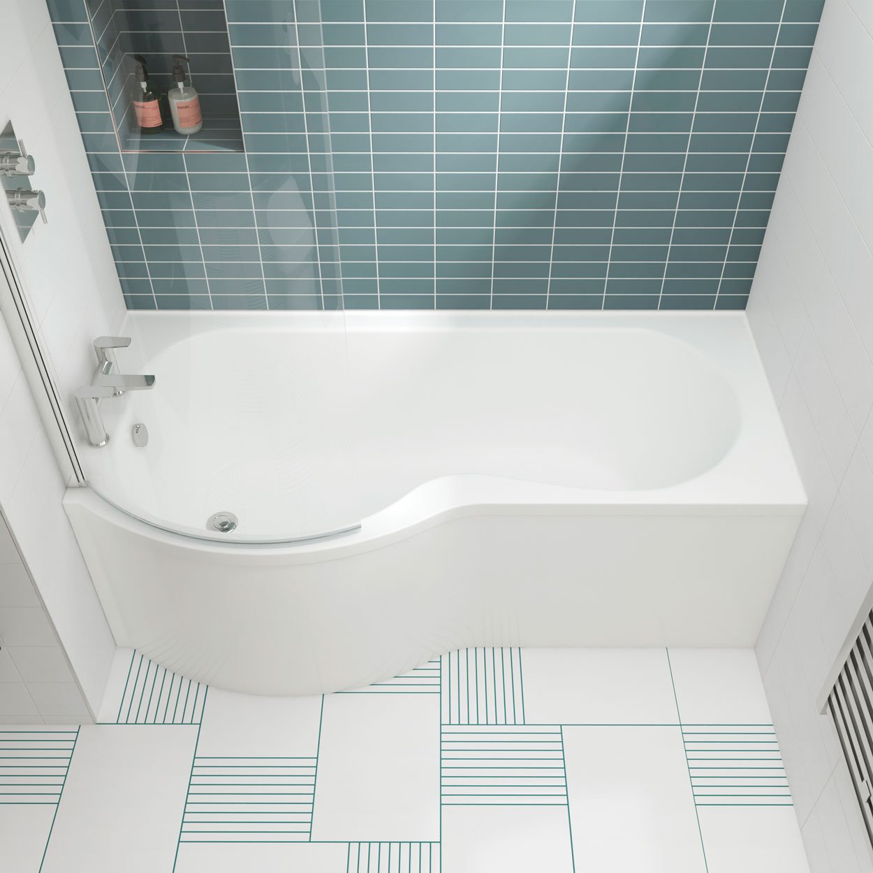 B-Shaped Shower Bath