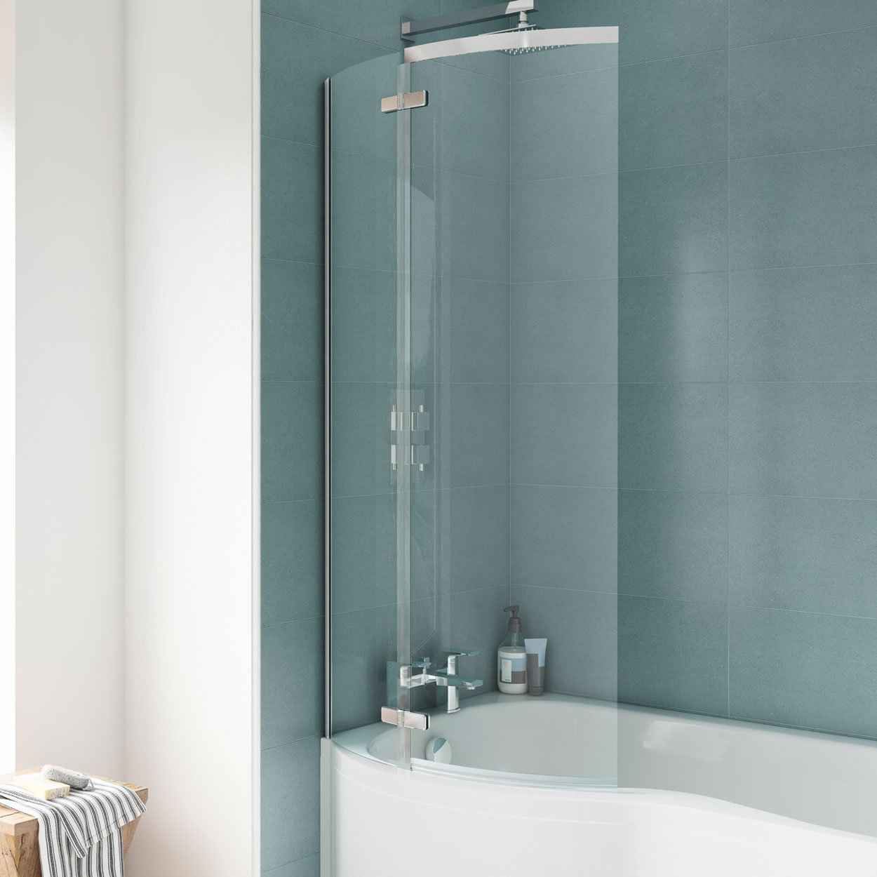 B-Shaped Shower Bath