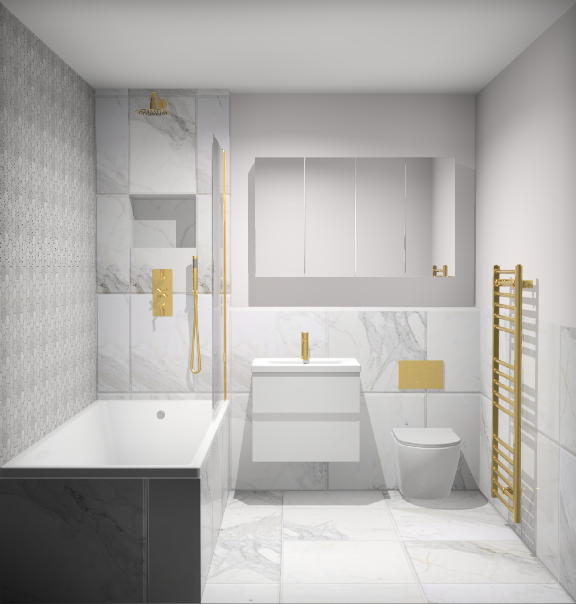 Luxurious and sleek bathroom