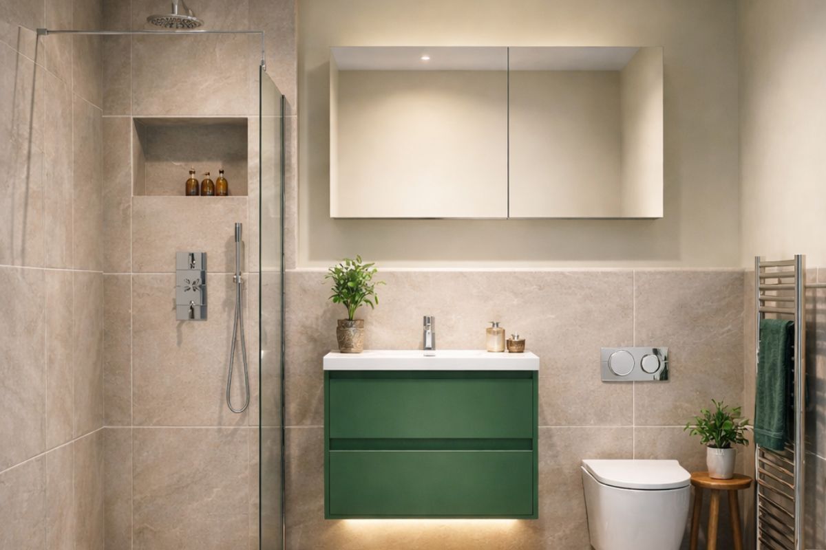 Soft Green Bathroom