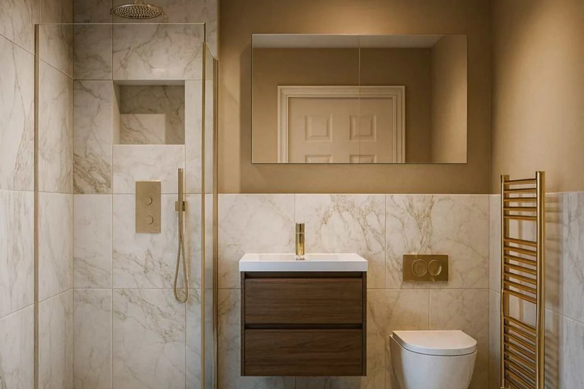 The Warm Marble Bathroom